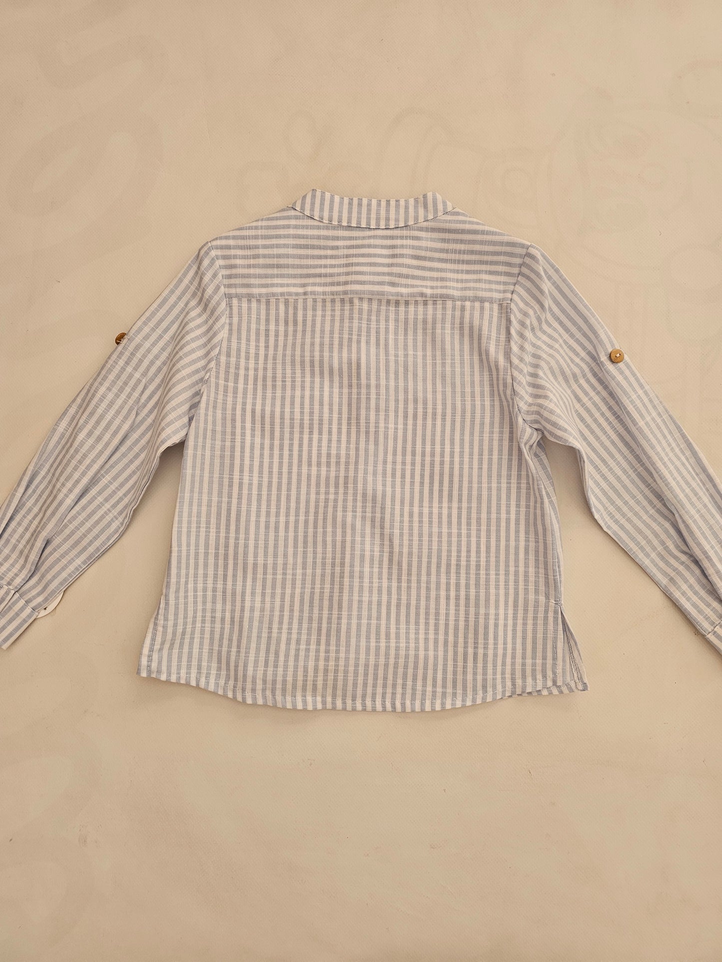 Camisa Mao Rayas Celeste