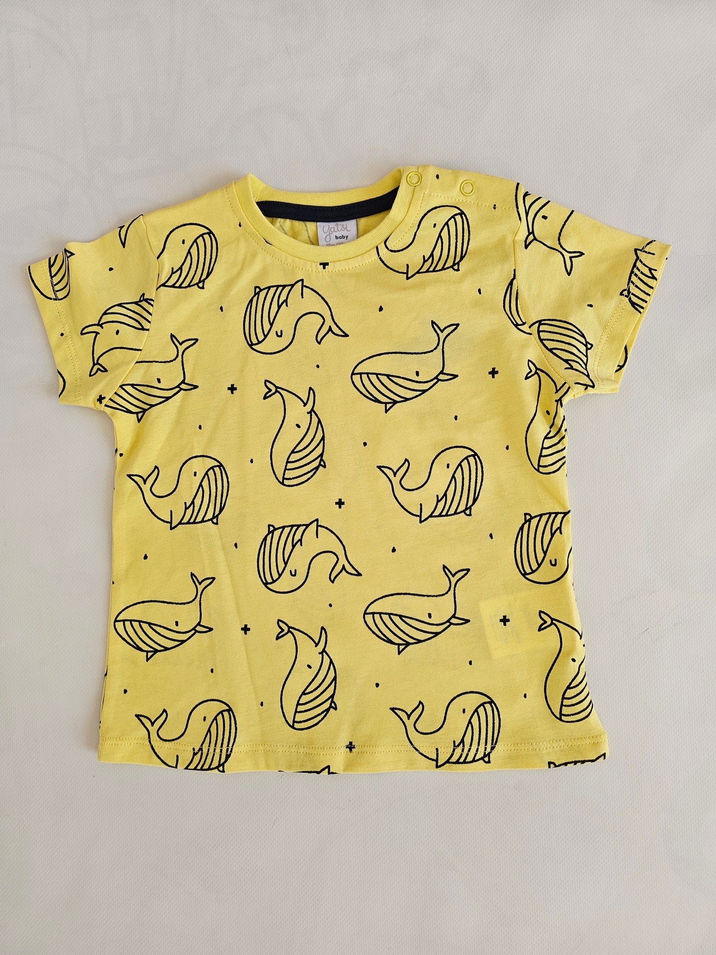 Peto denim + camiseta BALLENAS