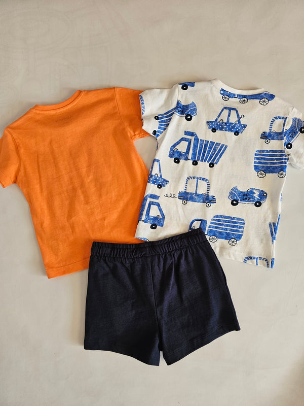 Pack dos camisetas y bermudas COCHES