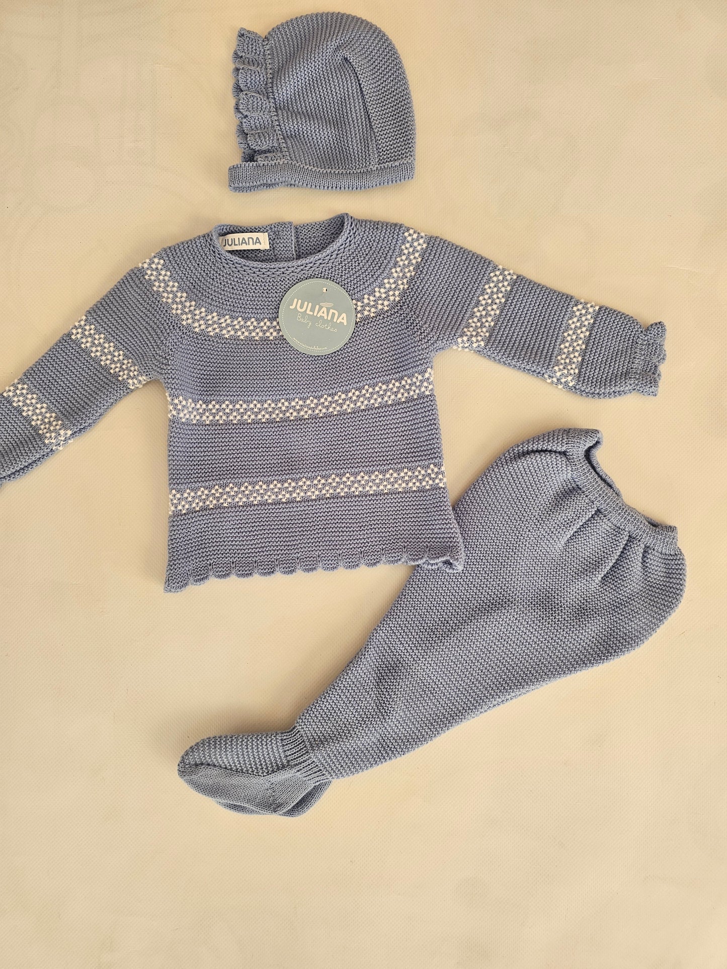 Conjunto tres piezas CIELO/BLANCO