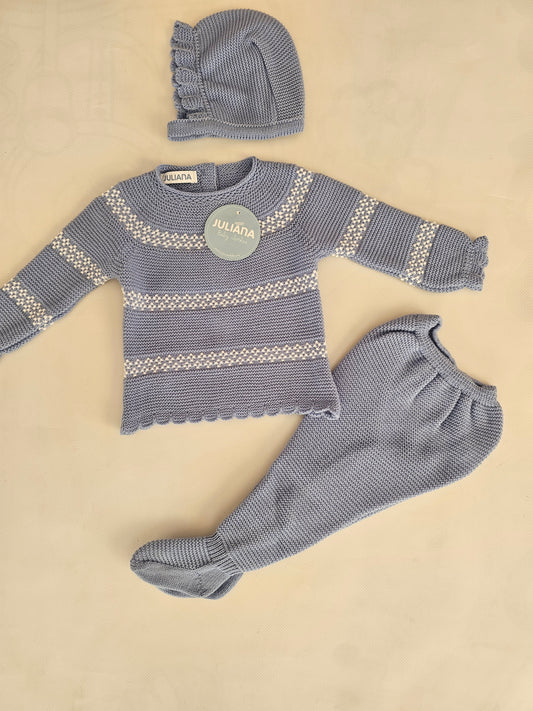 Conjunto tres piezas CIELO/BLANCO