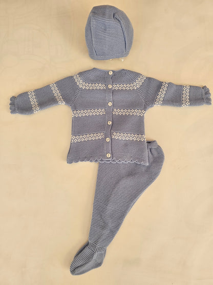 Conjunto tres piezas CIELO/BLANCO