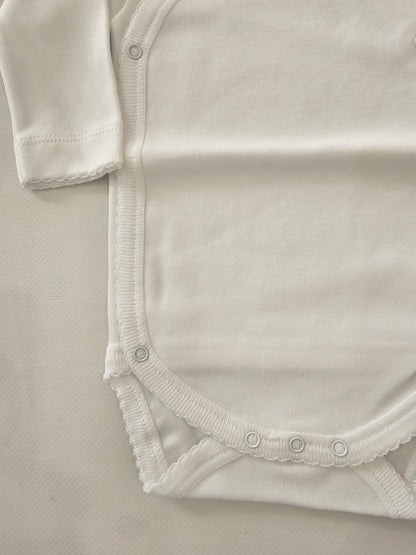 Body manga larga cruzado blanco