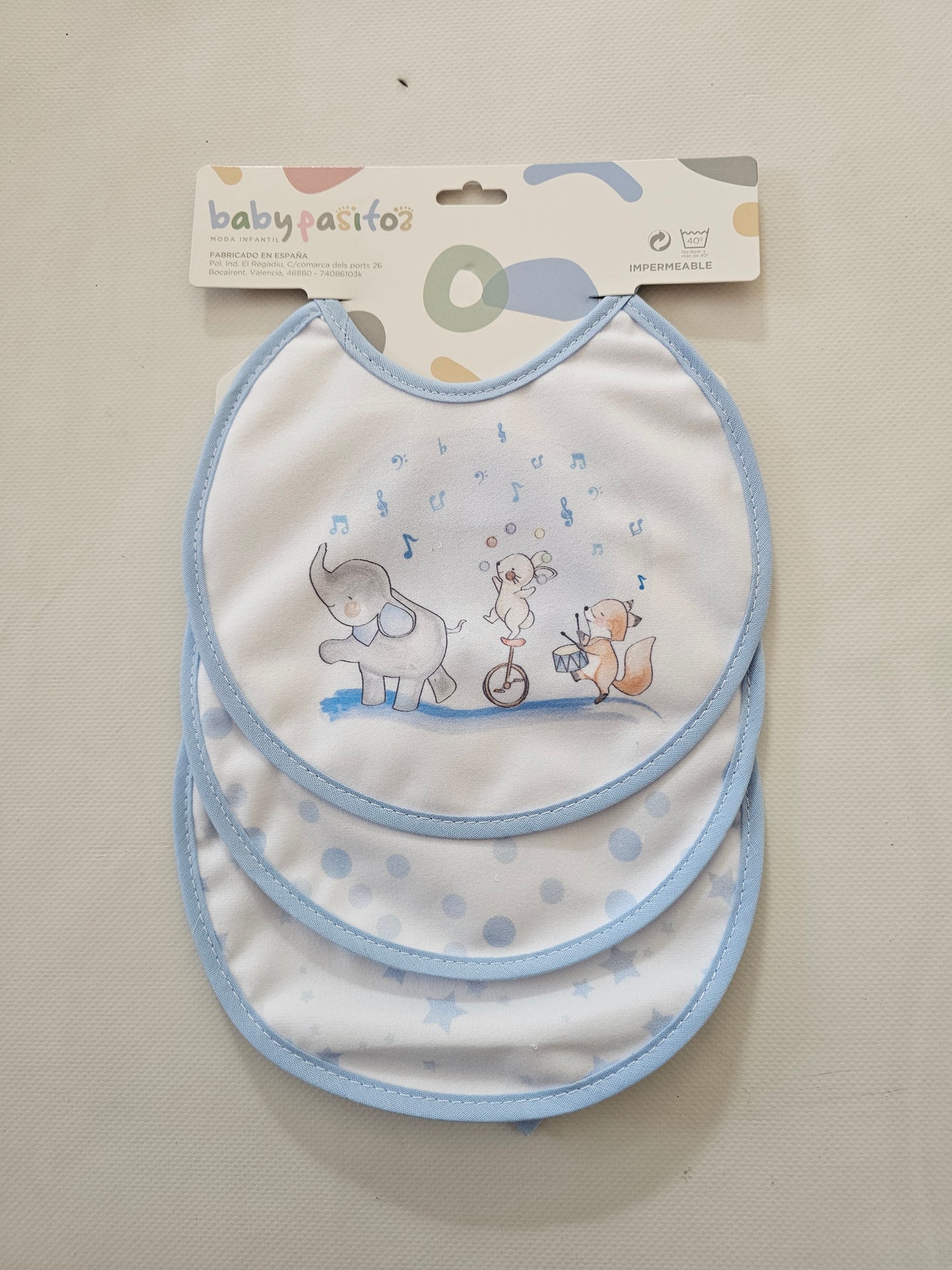 Pack Baberos Elefante Azul