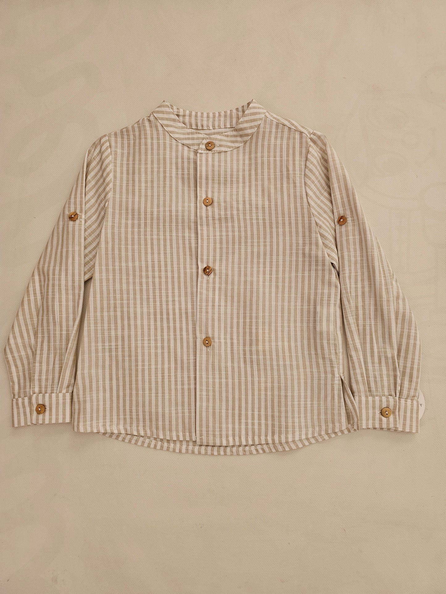 Camisa Mao Rayas Beige