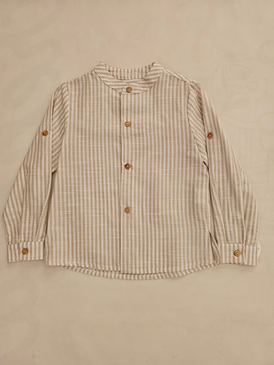 Camisa Mao Rayas Beige