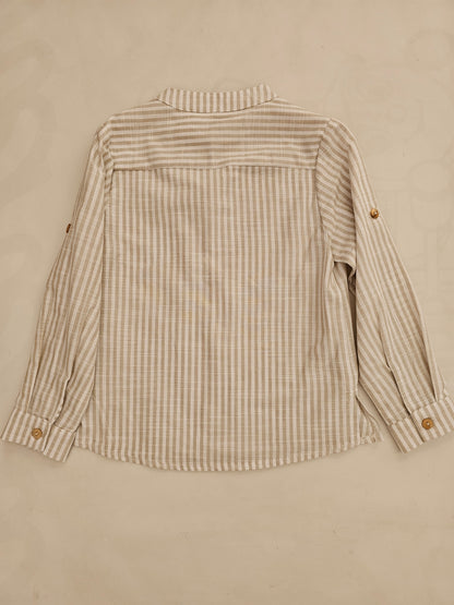 Camisa Mao Rayas Beige