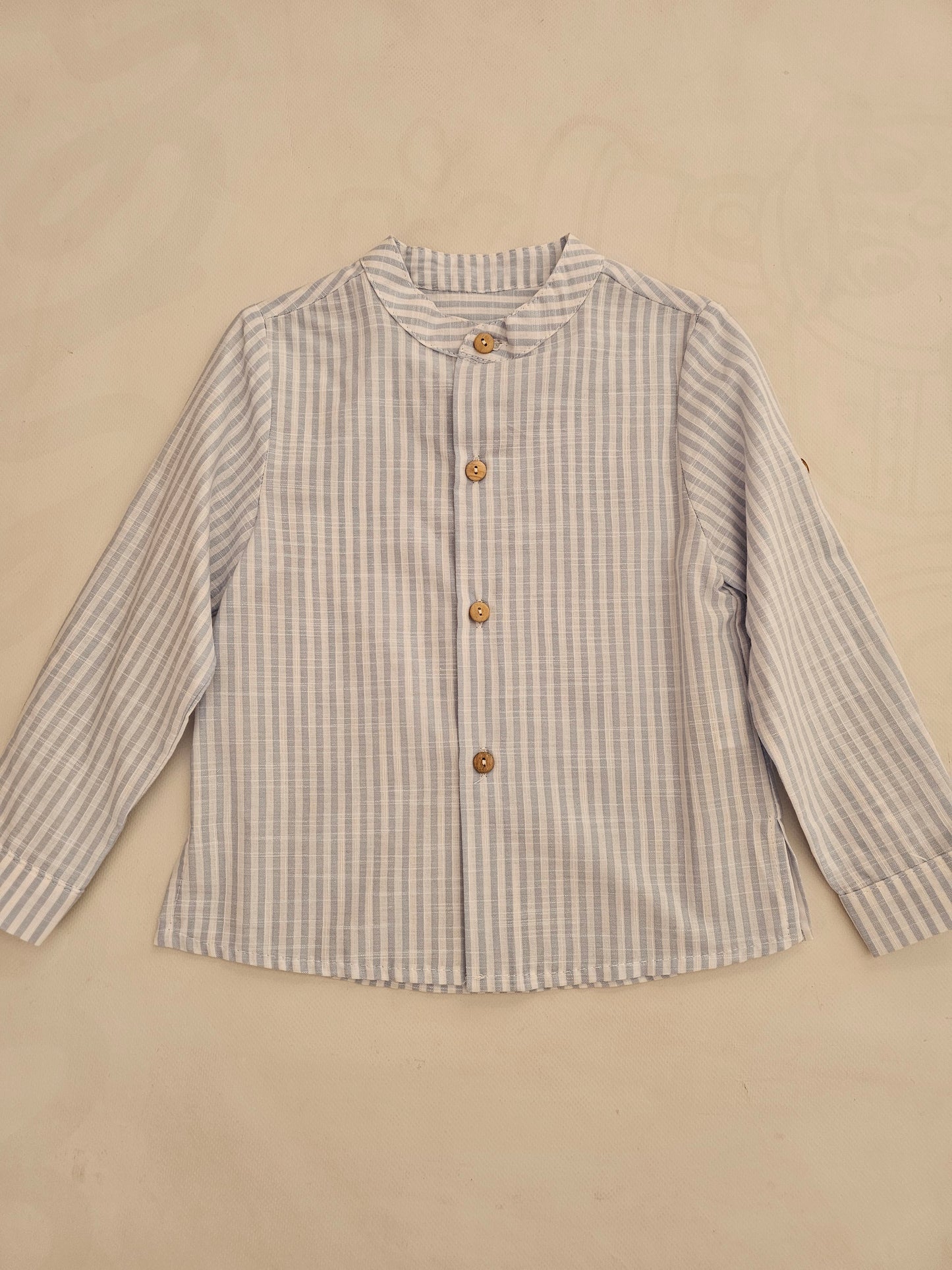 Camisa Mao Rayas Celeste