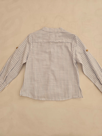 Camisa Mao Rayas Celeste